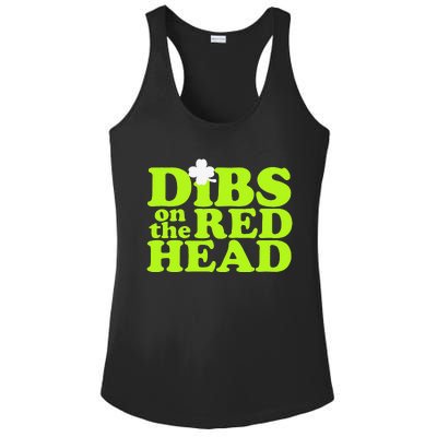 Dibs On The Redhead Saint Patrick's Day Ladies PosiCharge Competitor Racerback Tank