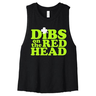 Dibs On The Redhead Saint Patrick's Day Women's Racerback Cropped Tank