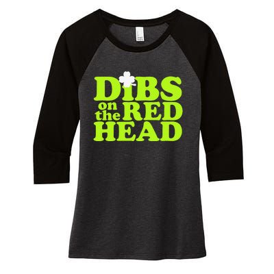 Dibs On The Redhead Saint Patrick's Day Women's Tri-Blend 3/4-Sleeve Raglan Shirt