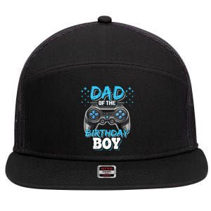 Dad Of The Birthday Boy Matching Video Gamer Birthday Party 7 Panel Mesh Trucker Snapback Hat