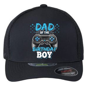 Dad Of The Birthday Boy Matching Video Gamer Birthday Party Flexfit Unipanel Trucker Cap