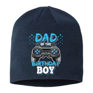 Dad Of The Birthday Boy Matching Video Gamer Birthday Party Sustainable Beanie