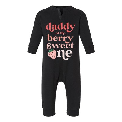 Daddy of the Berry Sweet One Strawberry First Birthday 1st Infant Fleece One Piece