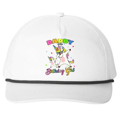 Daddy of the Birthday Girl Dabbing Unicorn Princess and Dad Snapback Five-Panel Rope Hat