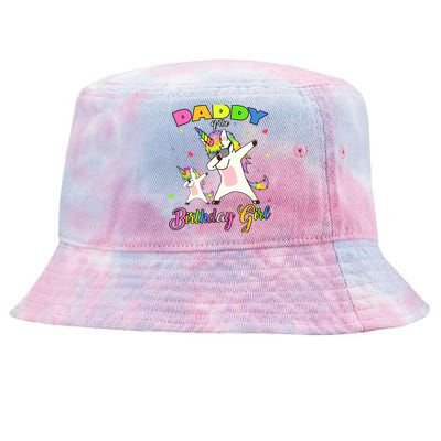 Daddy of the Birthday Girl Dabbing Unicorn Princess and Dad Tie-Dyed Bucket Hat