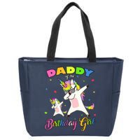 Daddy of the Birthday Girl Dabbing Unicorn Princess and Dad Zip Tote Bag