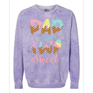 Dad of the Two Sweet Birthday Ice Cream Colorblast Crewneck Sweatshirt