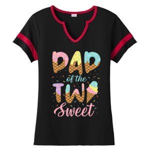 Dad of the Two Sweet Birthday Ice Cream Ladies Halftime Notch Neck Tee