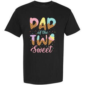 Dad of the Two Sweet Birthday Ice Cream Garment-Dyed Heavyweight T-Shirt