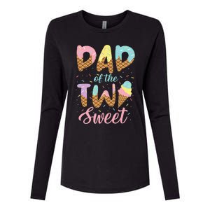 Dad of the Two Sweet Birthday Ice Cream Womens Cotton Relaxed Long Sleeve T-Shirt