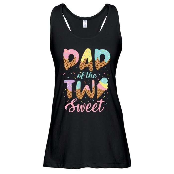 Dad of the Two Sweet Birthday Ice Cream Ladies Essential Flowy Tank