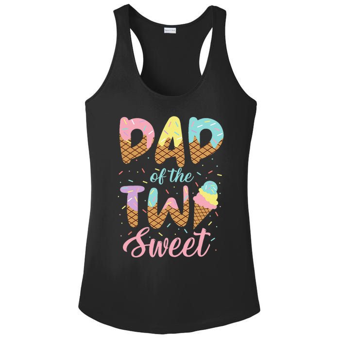 Dad of the Two Sweet Birthday Ice Cream Ladies PosiCharge Competitor Racerback Tank