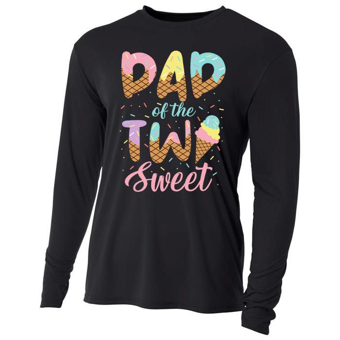 Dad of the Two Sweet Birthday Ice Cream Cooling Performance Long Sleeve Crew