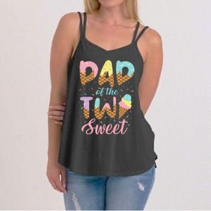 Dad of the Two Sweet Birthday Ice Cream Women's Strappy Tank