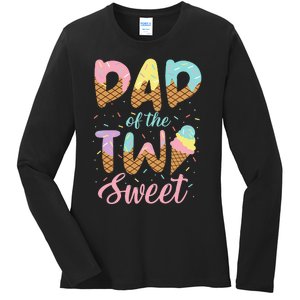 Dad of the Two Sweet Birthday Ice Cream Ladies Long Sleeve Shirt