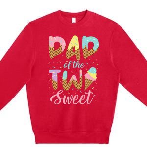 Dad of the Two Sweet Birthday Ice Cream Premium Crewneck Sweatshirt