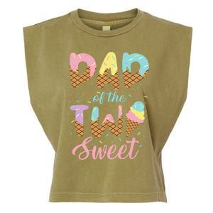 Dad of the Two Sweet Birthday Ice Cream Garment-Dyed Women's Muscle Tee