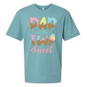 Dad of the Two Sweet Birthday Ice Cream Sueded Cloud Jersey T-Shirt