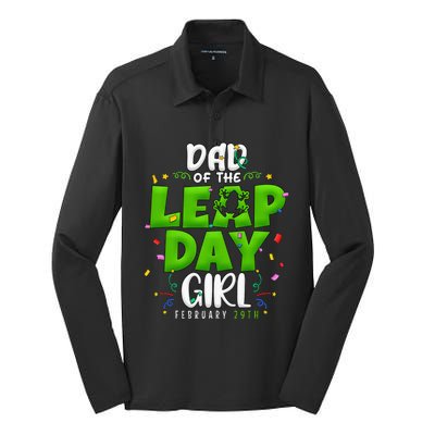 Dad of The Leap Day February 29th Birthday Leap Year Silk Touch Performance Long Sleeve Polo