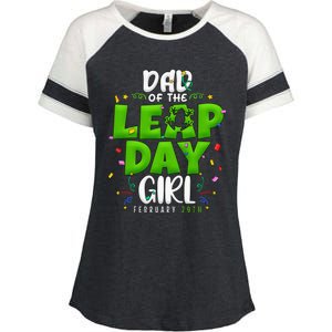 Dad of The Leap Day February 29th Birthday Leap Year Enza Ladies Jersey Colorblock Tee