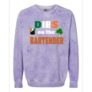 Dibs On The Bartender Cute Gift Funny St Patricks Day Ing Meaningful Gift Colorblast Crewneck Sweatshirt