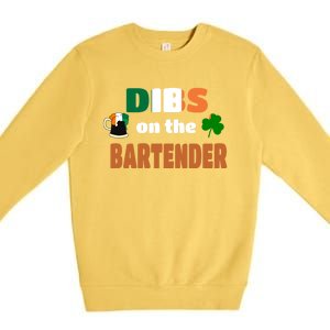 Dibs On The Bartender Cute Gift Funny St Patricks Day Ing Meaningful Gift Premium Crewneck Sweatshirt