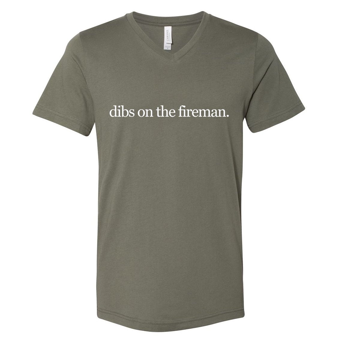 Dibs On The Fireman V-Neck T-Shirt