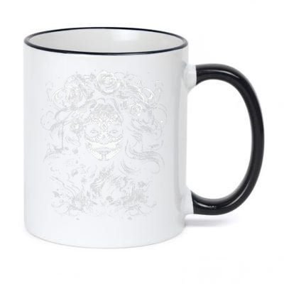 Day of the Dead Sugar Skull La Catrina Festive Mexican Design 11oz Black Color Changing Mug