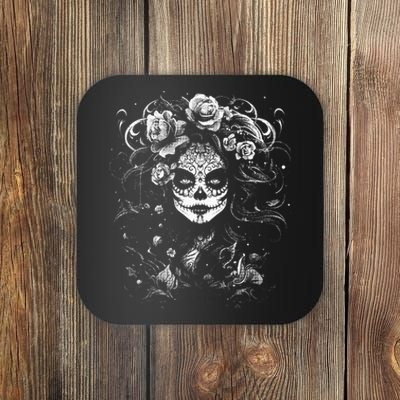 Day of the Dead Sugar Skull La Catrina Festive Mexican Design Coaster