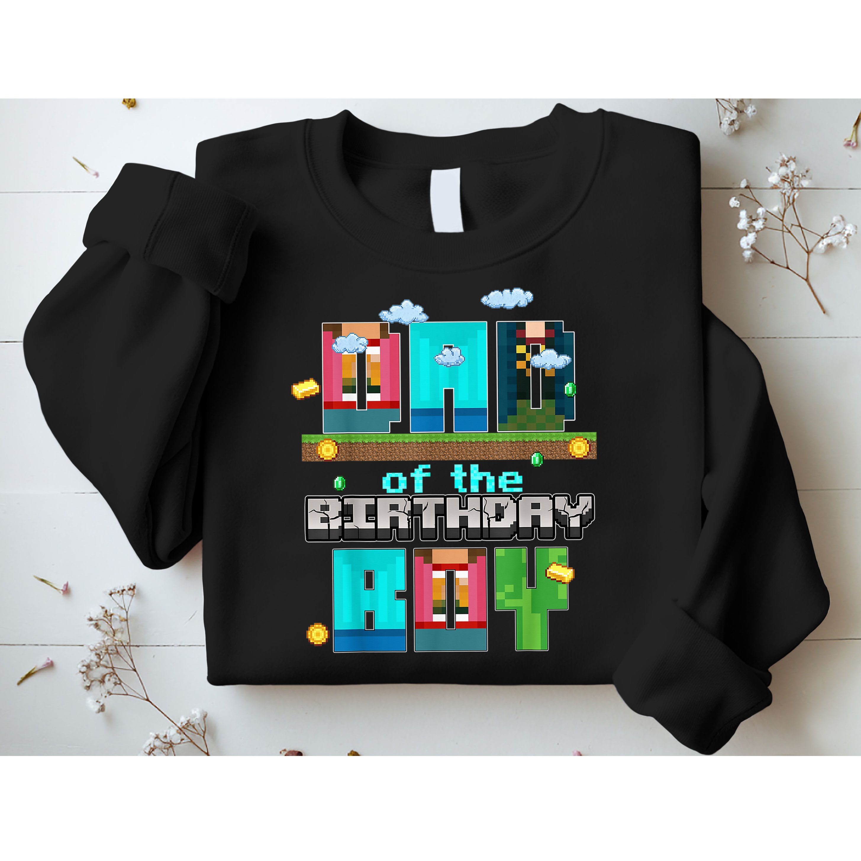 Dad Of The Birthday Boy Video Game Pixel Sweatshirt