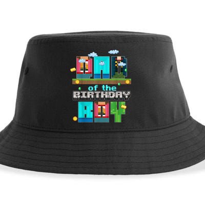 Dad Of The Birthday Boy Video Game Pixel Sustainable Bucket Hat