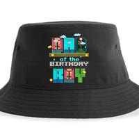 Dad Of The Birthday Boy Video Game Pixel Sustainable Bucket Hat