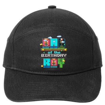 Dad Of The Birthday Boy Video Game Pixel 7-Panel Snapback Hat