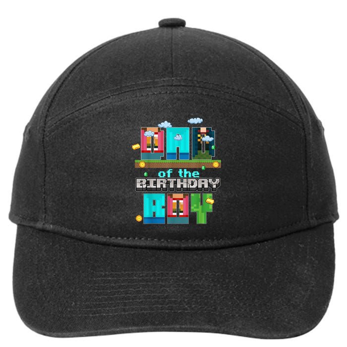 Dad Of The Birthday Boy Video Game Pixel 7-Panel Snapback Hat