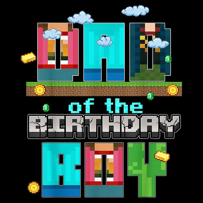 Dad Of The Birthday Boy Video Game Pixel 7-Panel Snapback Hat
