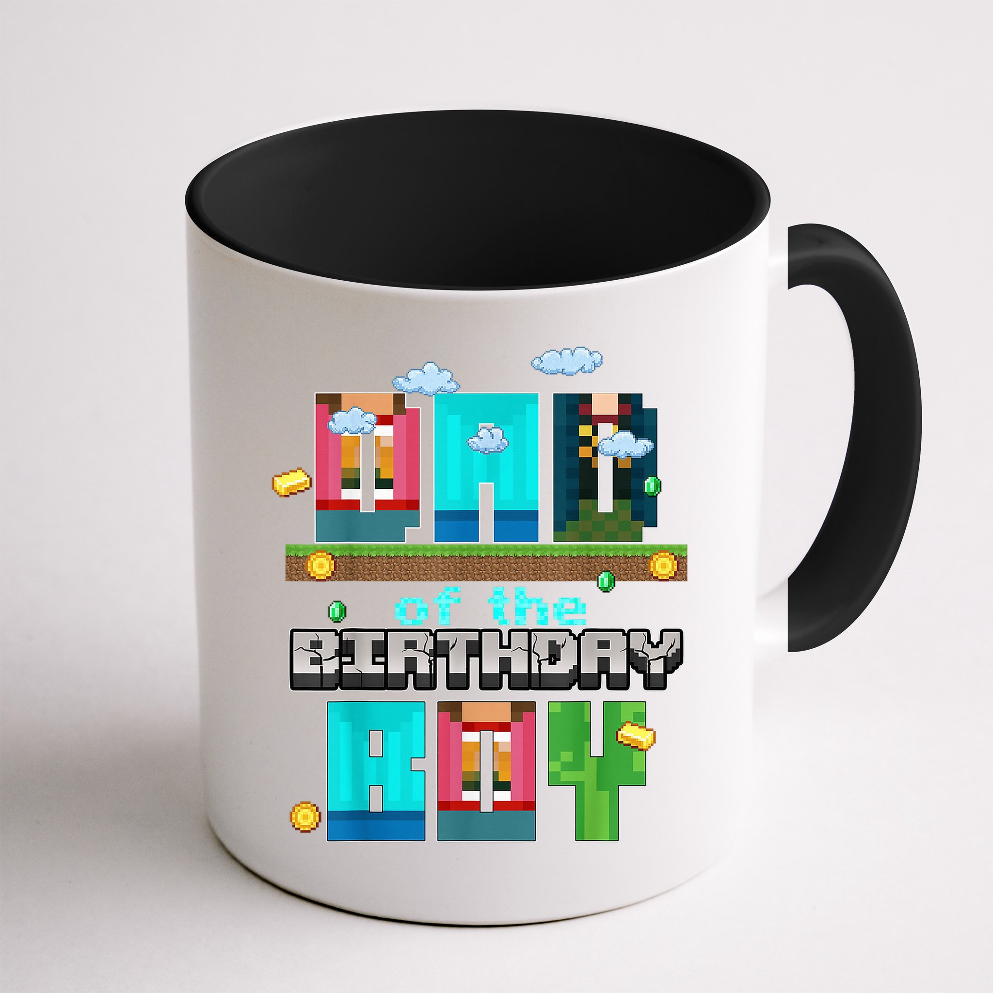 Dad Of The Birthday Boy Video Game Pixel Mug