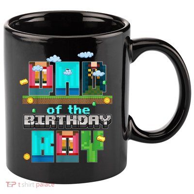 Dad Of The Birthday Boy Video Game Pixel 11oz C Handle Ceramic Mug