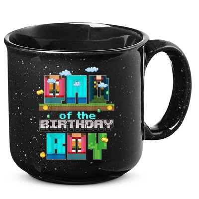 Dad Of The Birthday Boy Video Game Pixel 15oz Campfire Ceramic Mug
