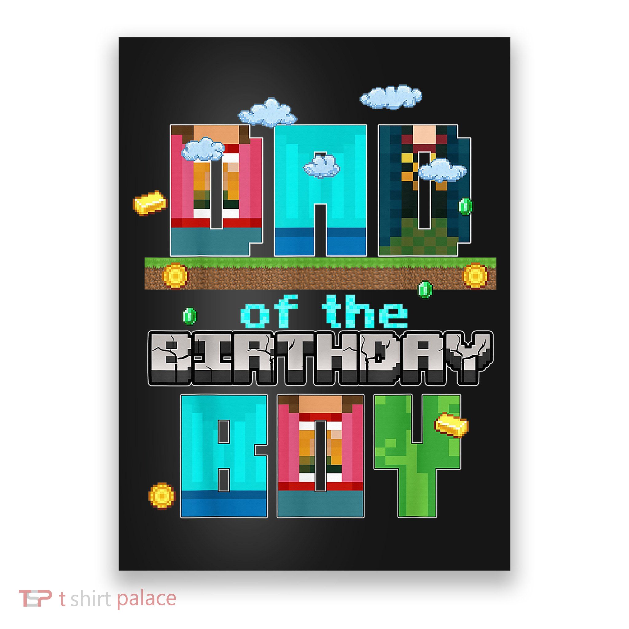 Dad Of The Birthday Boy Video Game Pixel Poster