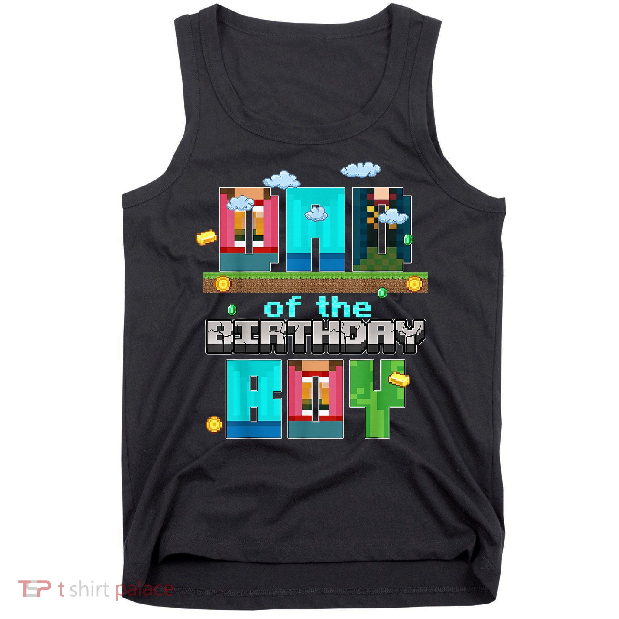 Dad Of The Birthday Boy Video Game Pixel Tank Top