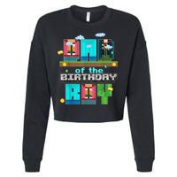 Dad Of The Birthday Boy Video Game Pixel Cropped Pullover Crew
