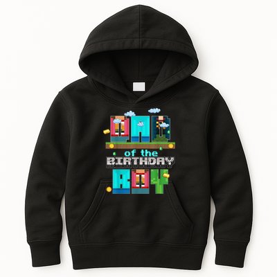 Dad Of The Birthday Boy Video Game Pixel Kids Hoodie