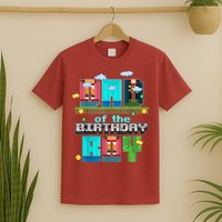Dad Of The Birthday Boy Video Game Pixel T-Shirt
