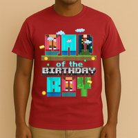 Dad Of The Birthday Boy Video Game Pixel T-Shirt