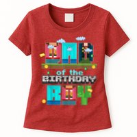 Dad Of The Birthday Boy Video Game Pixel Womens T-Shirt