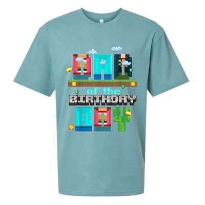 Dad Of The Birthday Boy Video Game Pixel Sueded Cloud Jersey T-Shirt