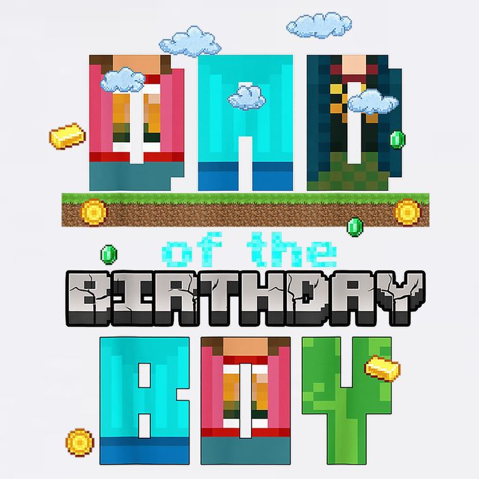 Dad Of The Birthday Boy Video Game Pixel Garment-Dyed Sweatshirt
