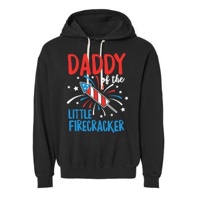 Daddy Of The Little Firecracker Pregnancy Announcement Garment-Dyed Fleece Hoodie