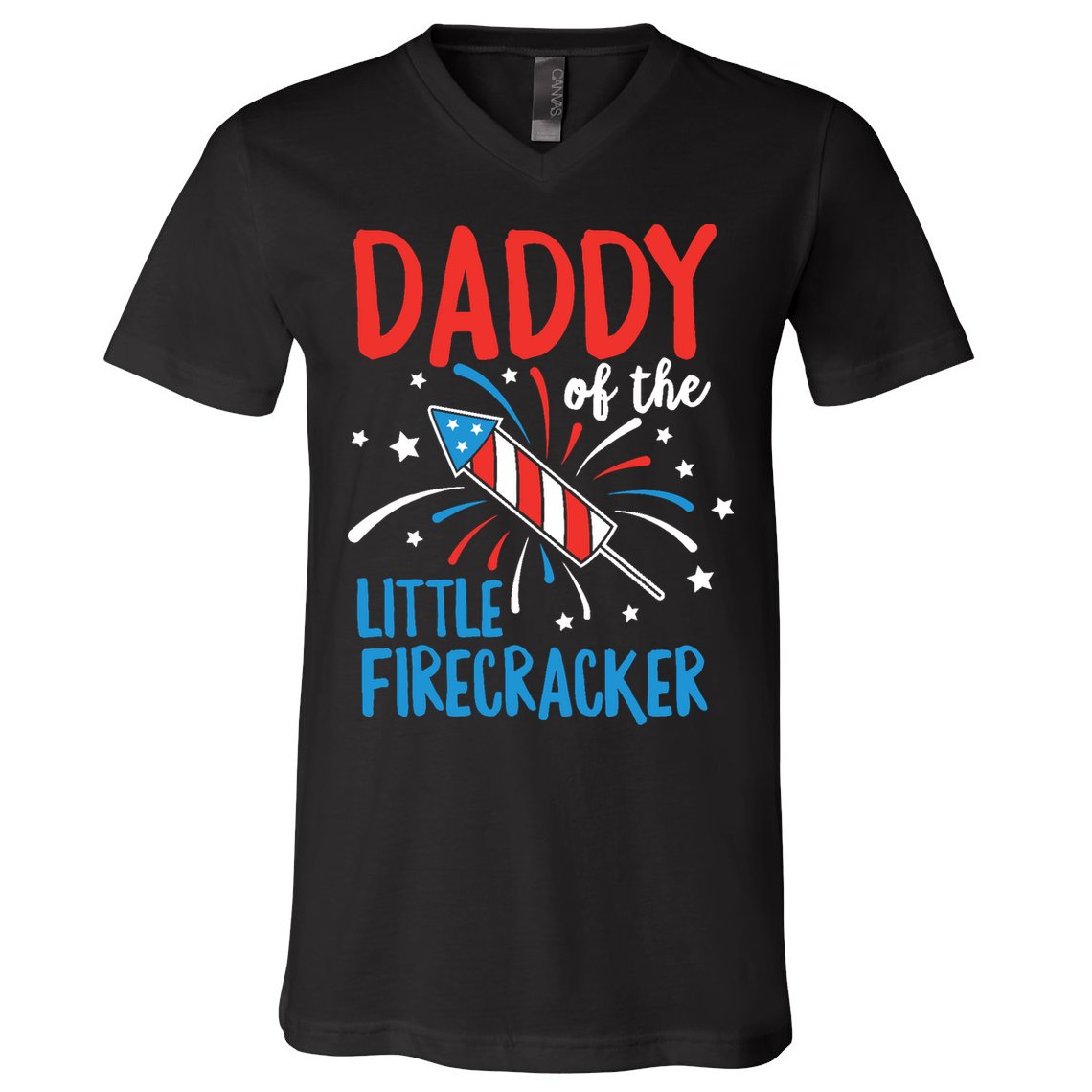 Daddy Of The Little Firecracker Pregnancy Announcement V-Neck T-Shirt