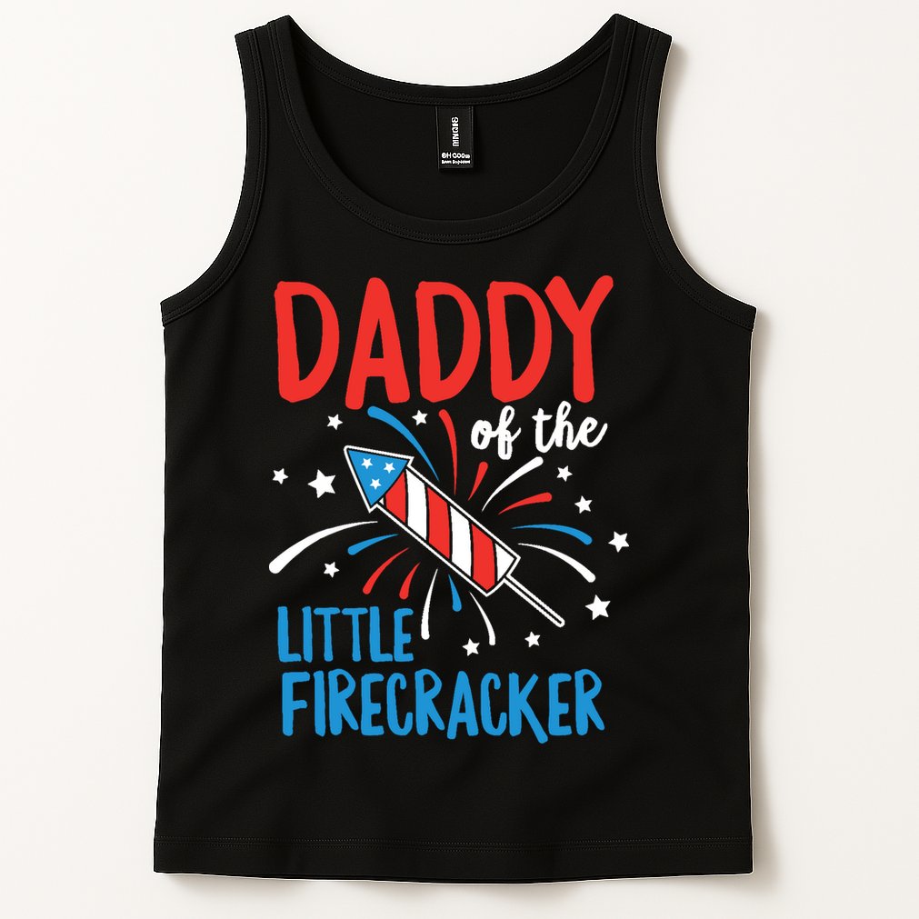 Daddy Of The Little Firecracker Pregnancy Announcement Tank Top